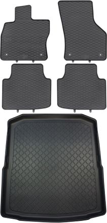 OEM Skoda Superb Iii 3v Sed&aacute;n Desde Mayo De 2015. Juego De Alfombrillas De Goma Para Coche + Alfombrilla Para Maletero
