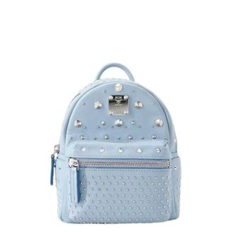 MCM Pre-owned Leren Rugzak - Dames - Vintage Rugzakken - Blauw - ONE Size - Leer - Vintage