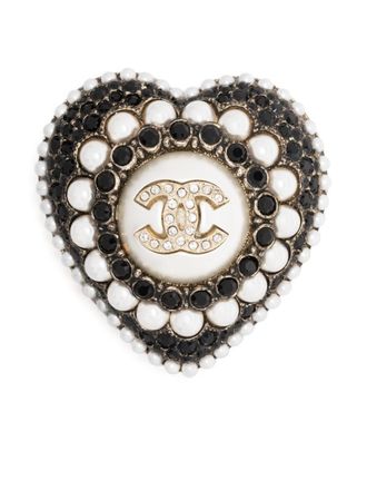 Chanel Spilla con decorazione CC anni 2000 - Nero