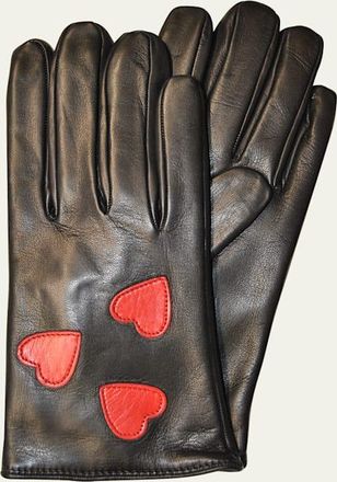 Guanti Giglio Fiorentino Heart Cashmere-Leather Gloves