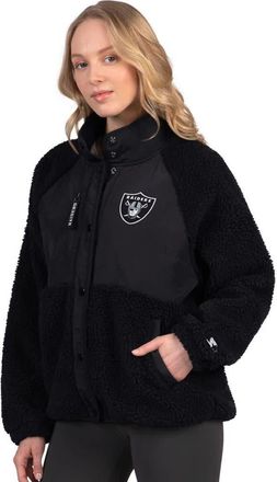 Starter Womens Starter Black Las Vegas Raiders On the Ball Sherpa Jacket at Nordstrom, Size Xx-Large