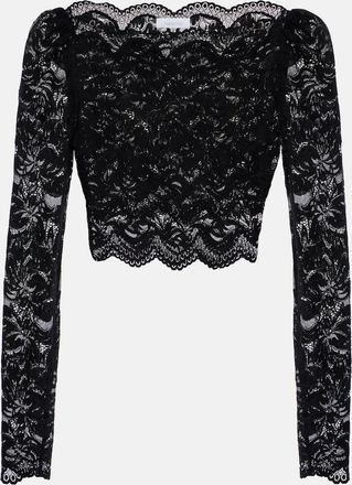 Paco Rabanne Floral lace crop top