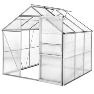 TecTake Aluminium Greenhouse, Uv-Resistant, 185X190X195Cm in Clear | Size: Large