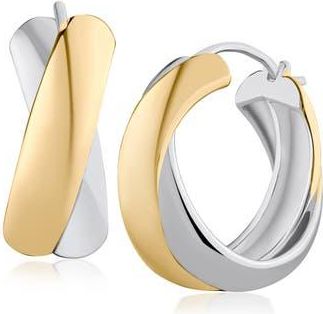 Jardin Ribbon Two-Tone Crisscross Hoop Earrings in Gold/Silver at Nordstrom Rack