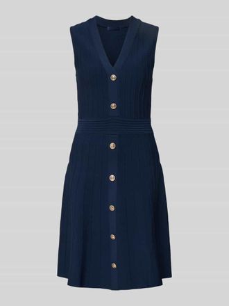 Guess Knielanges Kleid aus Viskose-Mix Modell Amber in Marine, Gr&ouml;&szlig;e XL