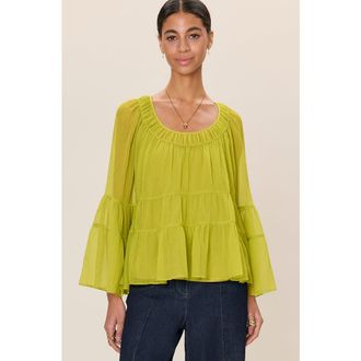 Rebecca Taylor Skye Blouse in Pear Green at Nordstrom, Size X-Small