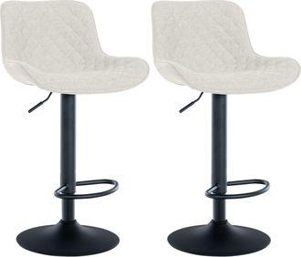 Clp Clp - Set De 2 Taburetes De Bar Minosa Crema Tela