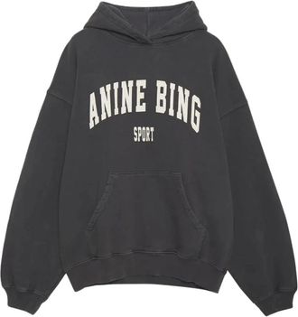 Anine Bing Hoodies & sweatvesten, Dames, Zwart, S, Katoen, Harvey Sweatshirt