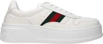 Gucci Damens Wei&szlig;e Ledersneaker