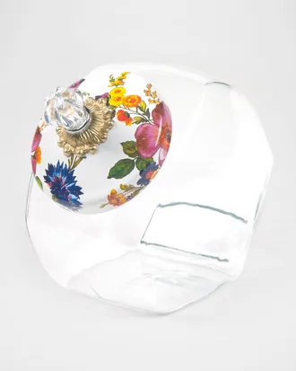 MacKenzie-Childs White Flower Market Cookie Jar
