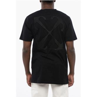 Off-white Mens Black Cotton Arrow Crew-Neck T-Shirt