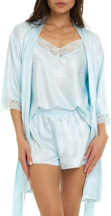 Flora Nikrooz Sabrina Travel Pajamas & Robe Set in Light Blue at Nordstrom, Size X-Small