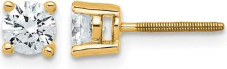 Diamond2Deal 14k White Gold 3/4 ct Round Lab Grown Diamond Stud Earrings Screw Back VS Clarity, D-E Color