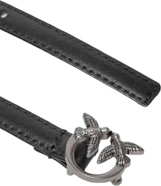 Pinko Womens Belt Black Cowhide | Accessory: Zinc Accessories