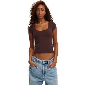 Cotton On Womens Hold Me Short Sleeve in Dark Oak at Nordstrom, Size Xxx-Small