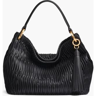 DKNY Glenwood Pleated Shoulder in Black/gold at Nordstrom