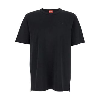 Diesel Tops, Heren, Zwart, XL, Katoen, T-shirt met ronde hals