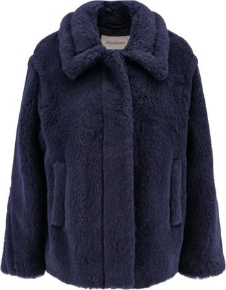 Max Mara Pelsjas - Dames - Jassen - Blauw - S - Wol - Jassen