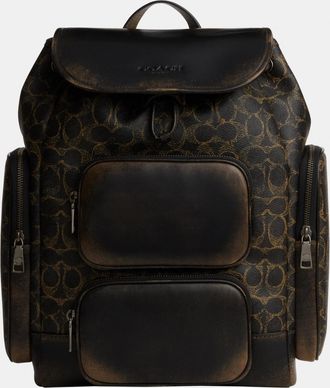 Coach Mens Finn Backpack In Loved Signature Canvas - Bronze - One Size