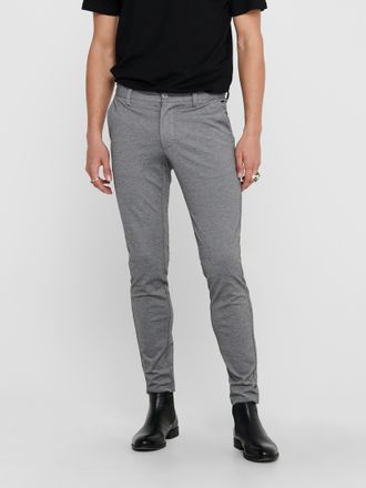Only & Sons Chinos ONLY & SONS ONSMARK SLIM GW 0209 PANT NOOS, Herren, Gr. 28, L&auml;nge 32, grau (midgrau melange), Web, Obermaterial: 76% Polyester, 20% Viskose, 4%