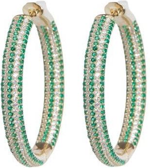 Nickho Rey Tire Hoops in Green Stripe/gold at Nordstrom