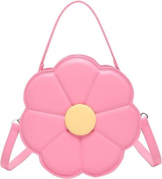 Generic Versatile Shoulder Bag for Women Flower Shaped Embellishment Underarm Bags PU Leather Satchel for Various