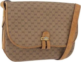 Gucci Pre-owned Vintage Micro Small GG Canvas Schoudertas - Dames - Vintage Schoudertas - Beige - ONE Size - Leer - Vintage