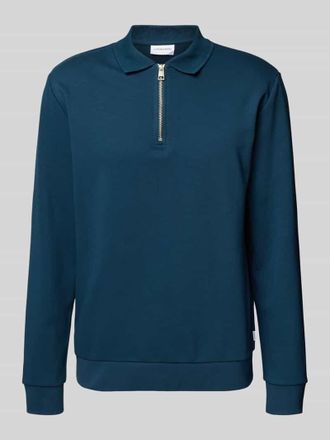 Lindbergh Lindbergh Relaxed Fit Poloshirt mit Label-Detail in Blau, Größe XXL