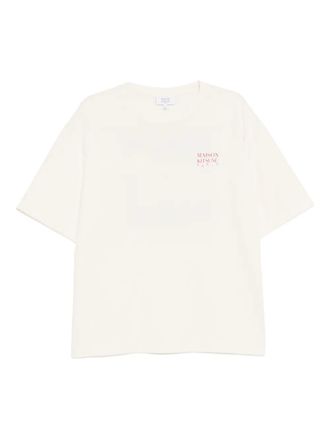 Maison Kitsun&eacute; logo-print T-shirt - men - Cotton - S - Neutrals