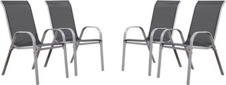Habitat et Jardin Habitat Et Jardin - Juego De 4 Sillas Jard&iacute;n Textileno cordoba - Phoenix - Gris Oscuro / Plateado