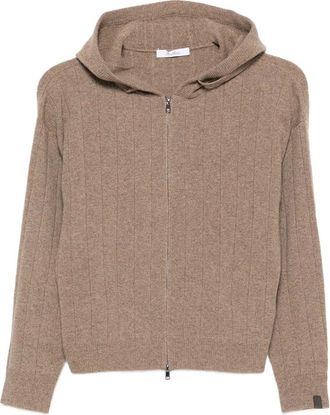 Max Mara Hooded Zip-up Cardigan
