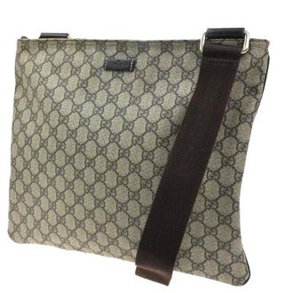 Gucci Vintage, unisex, Bruin, ONE Size, Pre-owned Canvas Cross Body Tas