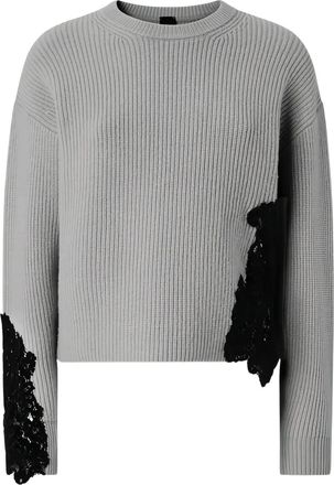 Pinko Geribbelde trui met kant - Grijs