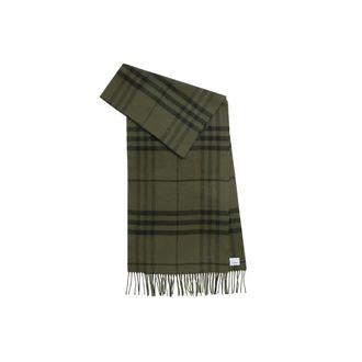 Burberry Wollen sjaal met ruitpatroon - Heren - Accessoires - Groen - Maat: ONE Size Wol