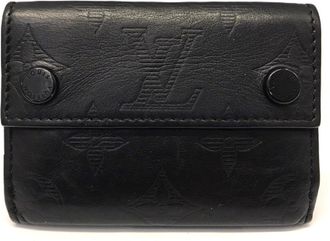 Louis Vuitton Monogram Shadow Black Monogram Shadow Wallet (Tri-Fold) (Pre-Owned)
