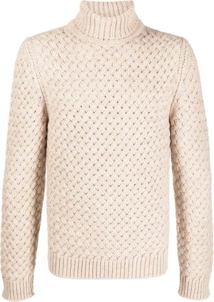 Lardini roll-neck pullover jumper - men - Acetate/Wool/Alpaca Wool - 54 - Neutrals