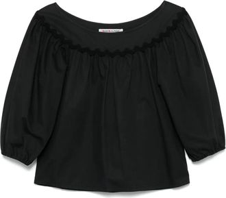 Saint Laurent Blusa in gabardine anni 70 - Nero
