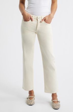 Rag & Bone Harlow Low Rise Ankle Straight Leg Jeans in Ecru at Nordstrom, Size 30