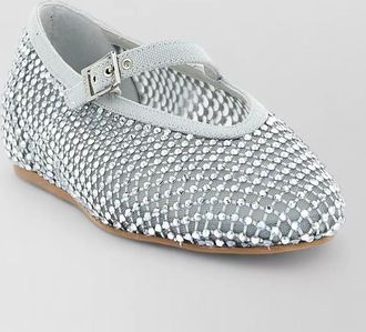 Le Silla gilda mesh ballet flats round toe