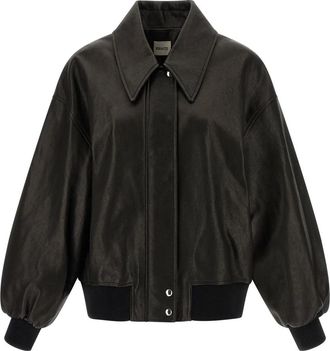 Khaite Shelman Jacket - Dames - Leren en Su&egrave;de Jassen - Zwart - S - Leer - Jassen