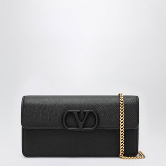 Valentino Garavani VLogo Signature chain wallet in black leather