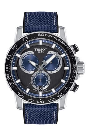 Tissot T-Sport Supersport Giro Chronograph Interchangeable Strap Watch, 45.5mm in Black/Navy at Nordstrom
