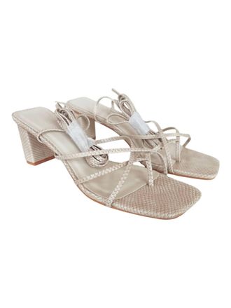 Billini Womens Strappy Python Heel Sandal In Cream