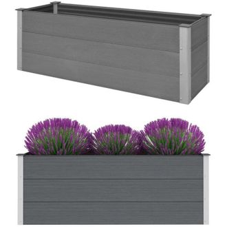 vidaXL Arriate De Wpc Gris 150x50x54 Cm Vidaxl