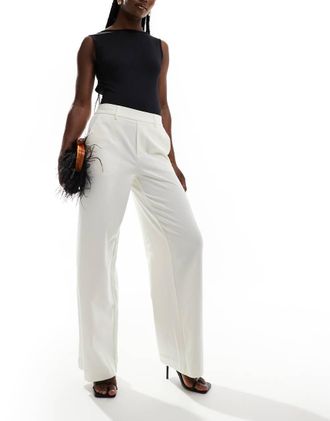 Object tailored wide leg pants in white