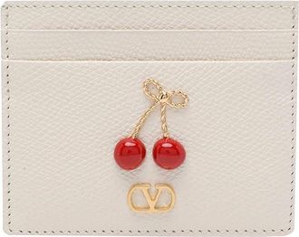 Valentino Garavani Ivory Cherryfic Cards Holder
