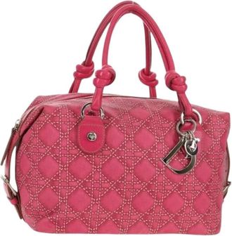 Dior Pre-owned Handbags, female, Pink, Size: ONE SIZE Pre-owned Vintage Coated Canvas Hand Bag