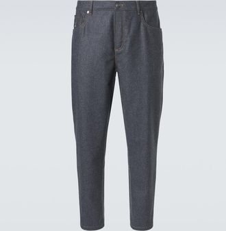 Brunello Cucinelli Virgin wool flannel straight pants