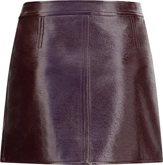 Courr&egrave;ges Womens Vinyl Mini Skirt Burnt Red