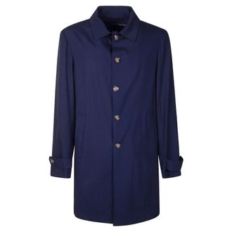 Barba Single-Breasted Coat - Heren - Mantel - Blauw - XL - Jassen